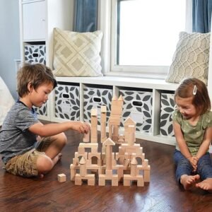 100-Piece Wooden Blocks Set – Stacking & Sorting Toy for Kids
