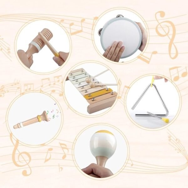 Montessori Wooden Musical Instruments – Boho Set for Toddlers - Image 4